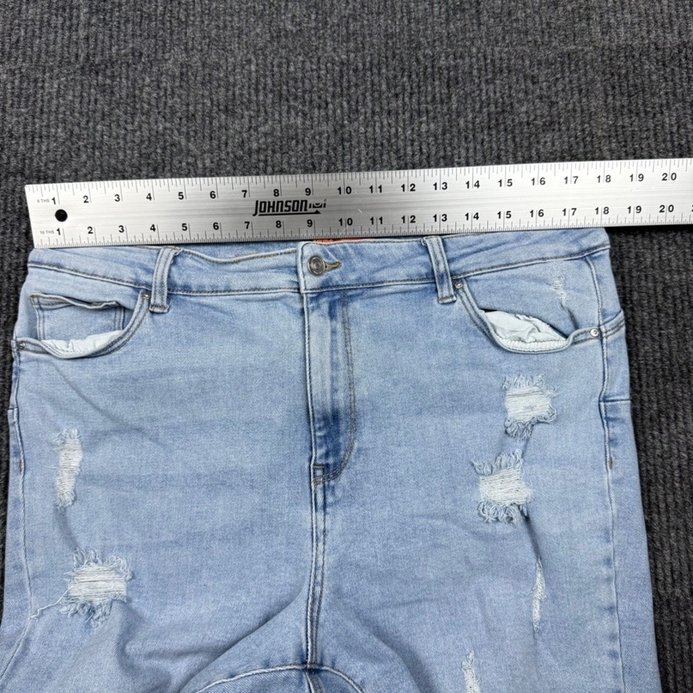 Wax Jean Authentic Destructed Push Up Skinny Jeans Light Wash 90299XL Size 20 - Picture 4 of 13